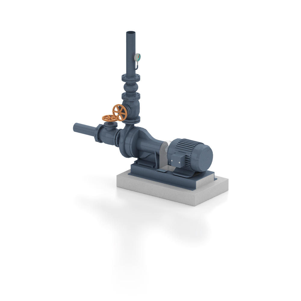 illustration of a pump at a mining facility with a protective coating