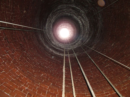acid brick inside a chimney
