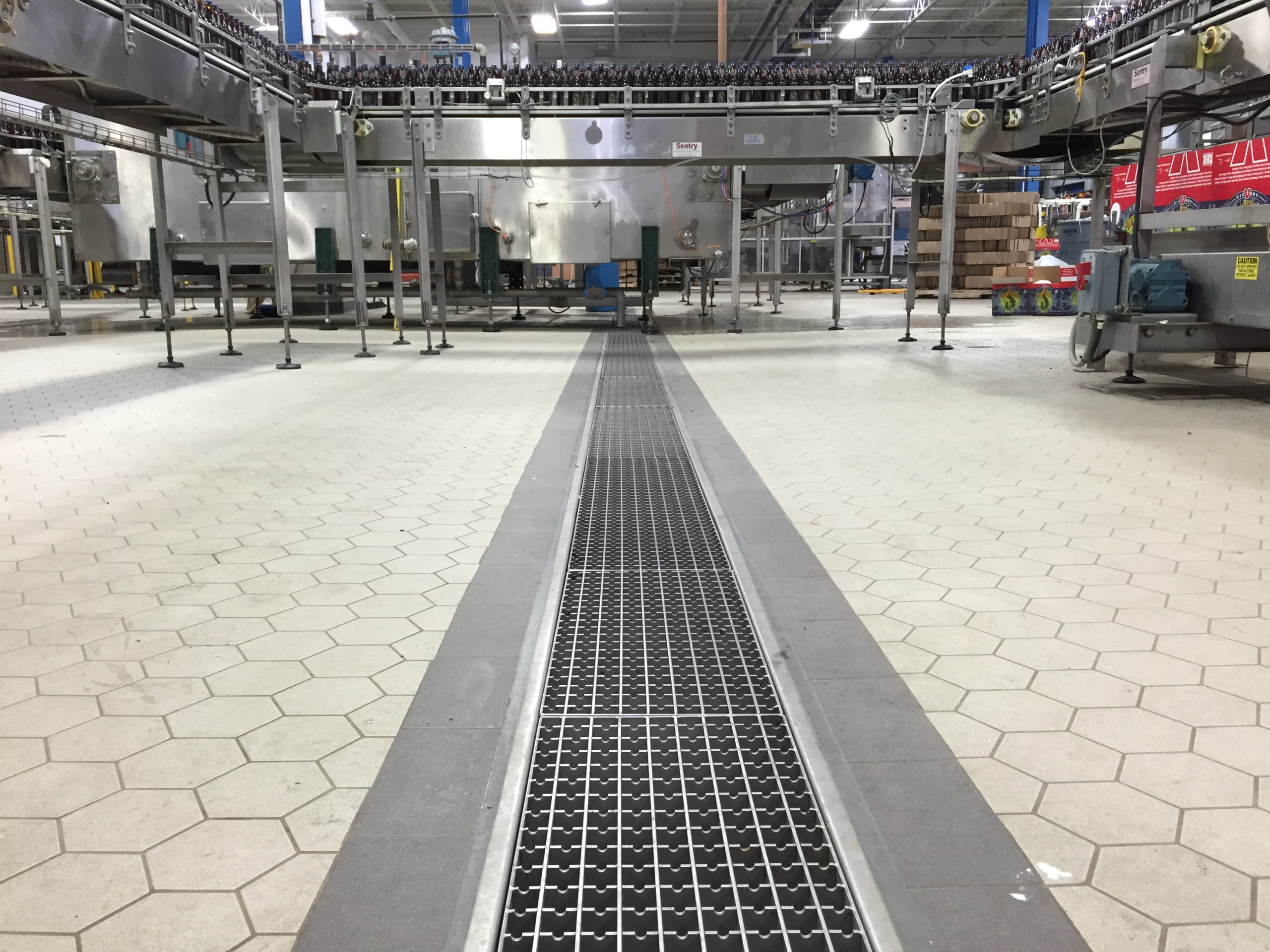 slip resistant tile flooring at a food manufacturing facility